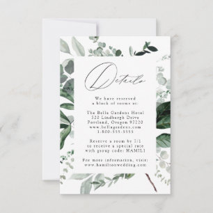 Abundant Greenery Wedding Details Enclosure Card