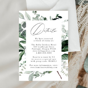 Abundant Greenery Wedding Details Enclosure Card
