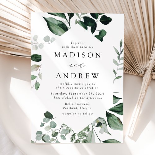 Abundant Greenery Wedding Invitation