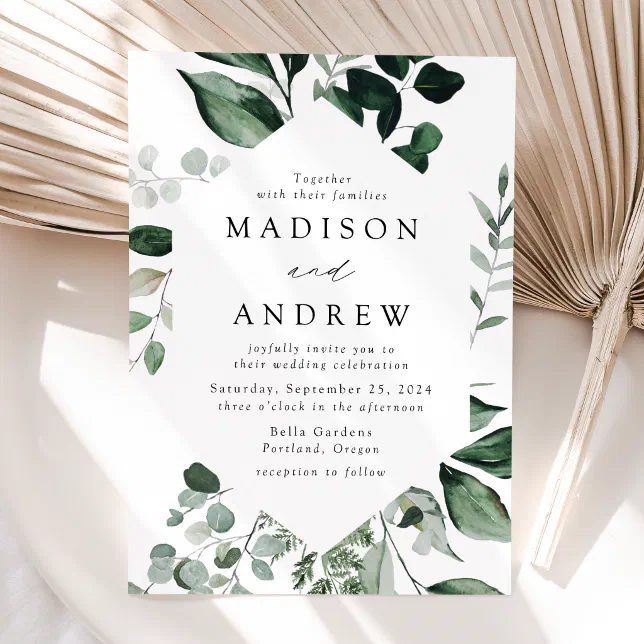 Abundant Greenery Wedding Invitation | Zazzle