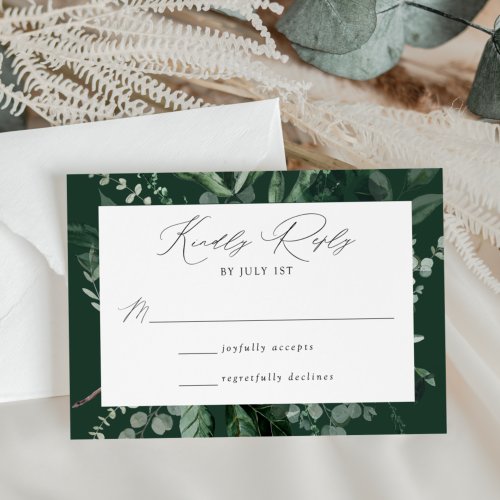 Abundant Greenery Wedding RSVP Card