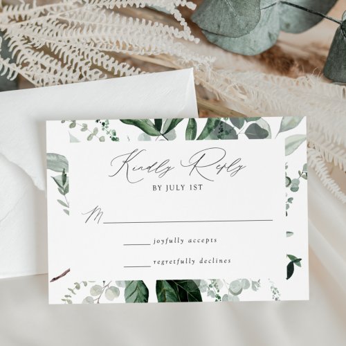 Abundant Greenery Wedding RSVP Card