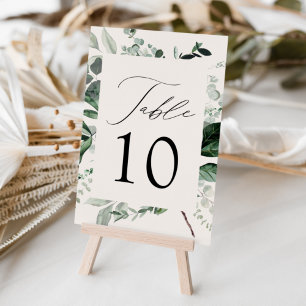 Abundant Greenery Wedding Table Number