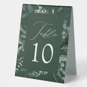 Abundant Greenery Wedding Table Number Tent