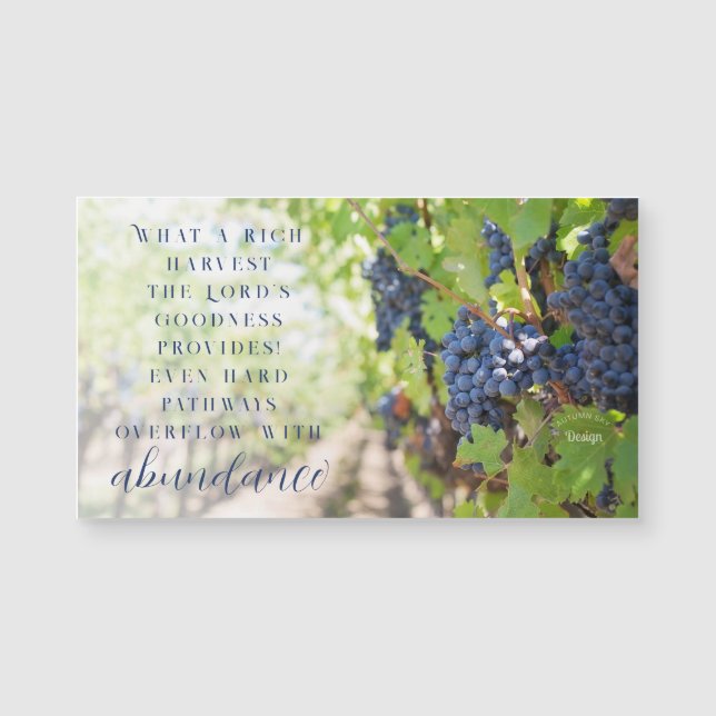 Abundant Harvest Inspirational Photography Magnet (Front)