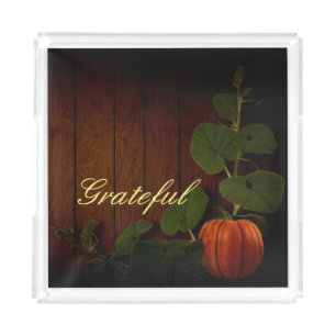 Abundant Harvest Pumpkin Thanksgiving Acrylic Tray