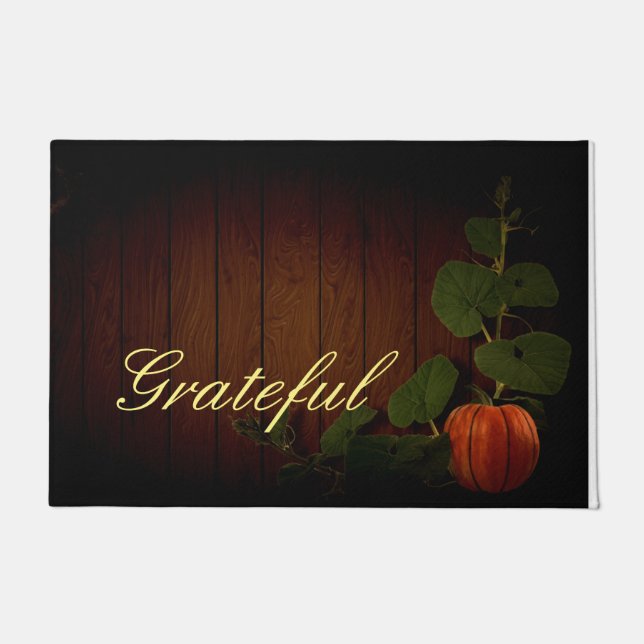 Abundant Harvest Pumpkin Thanksgiving Doormat (Front)