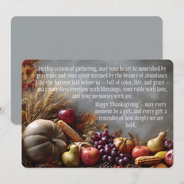 Abundant Harvest Thanksgiving Card (Front/Back)