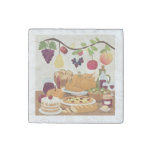 Abundant Holiday Feast: Autumn Celebration Illustr Stone Magnet