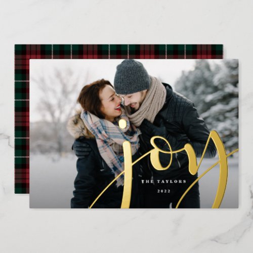 Abundant Joy  Horizontal Photo Foil Holiday Card