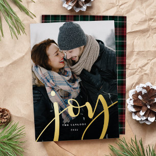 Abundant Joy Vertical Photo Foil Holiday Card