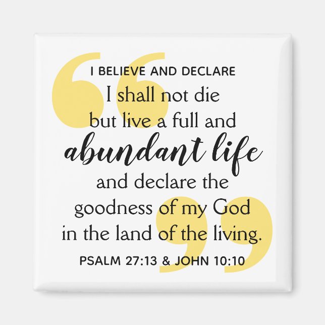 ABUNDANT LIFE Positive Christian Affirmation Magnet (Front)