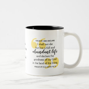 ABUNDANT LIFE Positive Christian Affirmation Two-Tone Coffee Mug