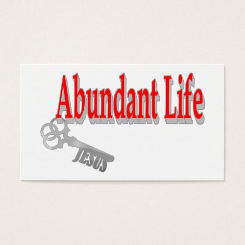 Abundant Life: The Key -v1 John 10:10 Tract Card / Business Card Template