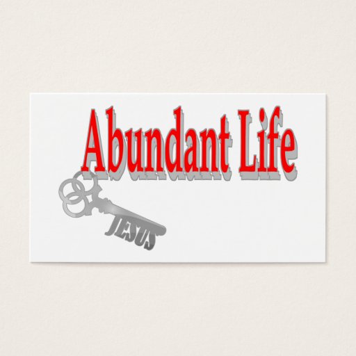 Customizable Abundant Life: The Key -v1 John 10:10 Tract Card / Business Card Template