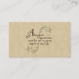 Abundant Opportunities Affirmation /Business Cards