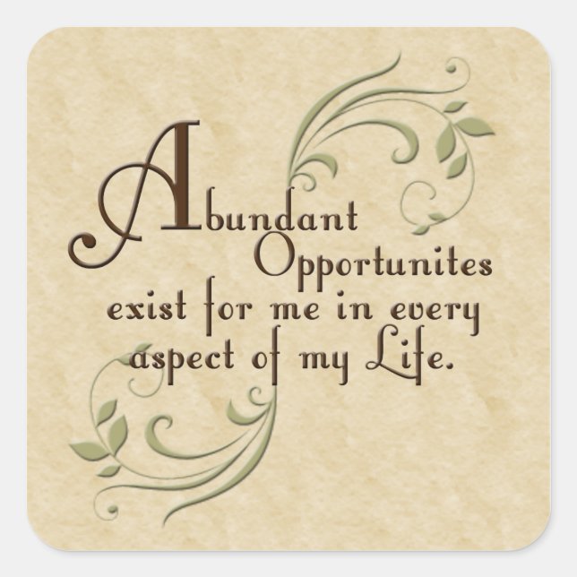 Abundant Opportunities Affirmation Stickers (Front)