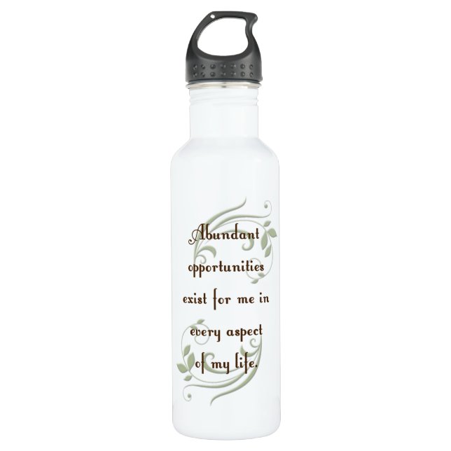 Abundant Opportunities Affirmation Water Bottle (Front)