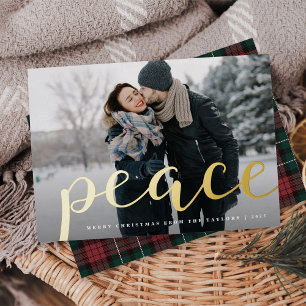 Abundant Peace Horizontal Photo Foil Holiday Card