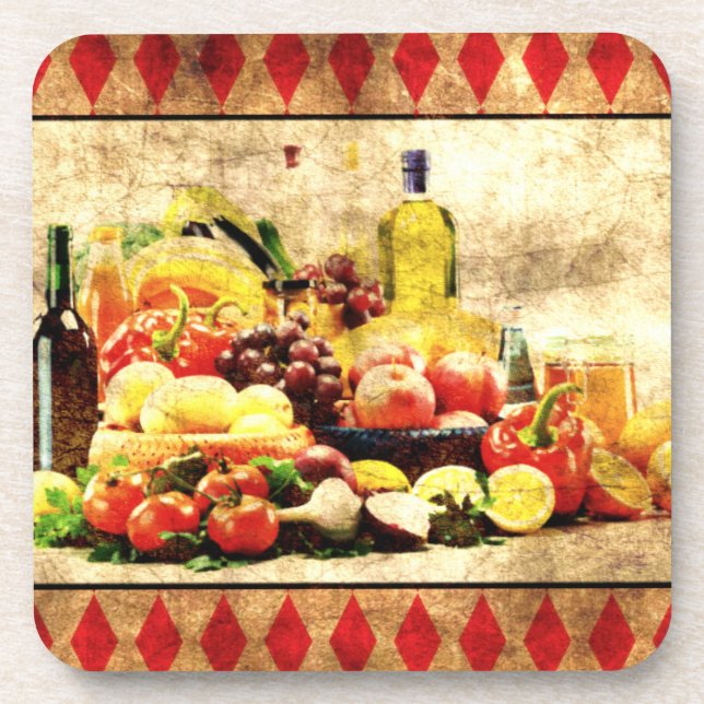 Abundant Table Distressed Digital Beverage Coaster (Front)
