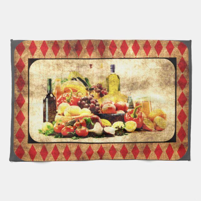 Abundant Table Distressed Digital Kitchen Towel (Horizontal)