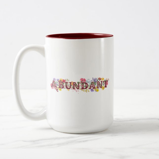 Abundant Women's Retreat Two-Tone Coffee Mug (Left)