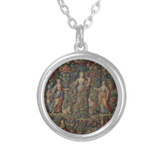 Abundia Good Fortune + Prosperity Tapestry Silver Plated Necklace