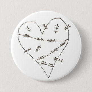 Abused Heart Pinback Button