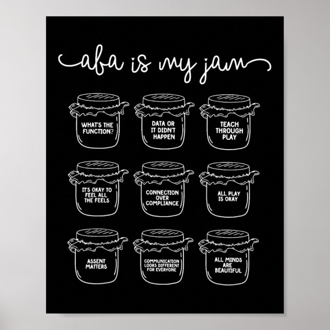 Aby Is My Jam Autism Awareness Behavior Analyst  Poster (Front)