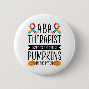 Aby Therapist Halloween Costume Pumpkins Behavior  Button