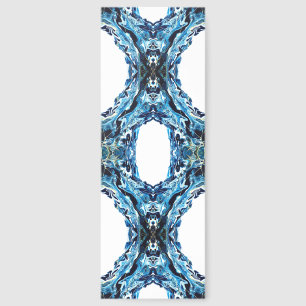 Abyss Abstract Navy Blue Gold White Fluid Art Bookmarks
