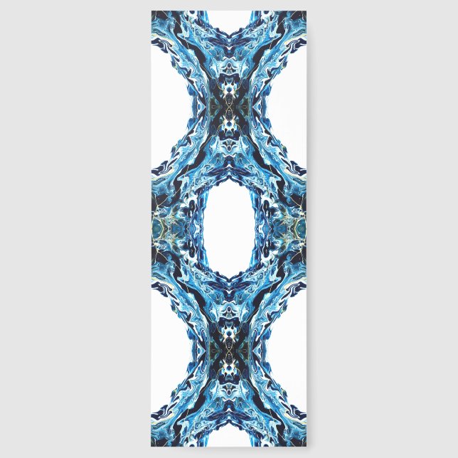Abyss Abstract Navy Blue Gold White Fluid Art Bookmarks (Front)
