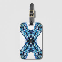 Abyss Abstract Navy Blue Gold White Fluid Art