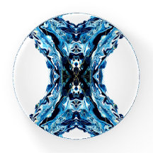 Abyss Blue Abstract Acrylic Paint Pour Fluid Art