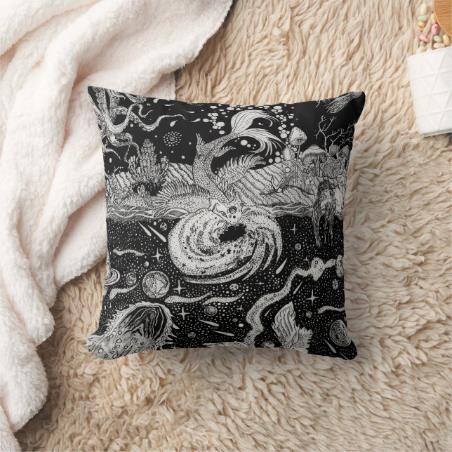Abyss Duality Throw Pillow (Blanket)