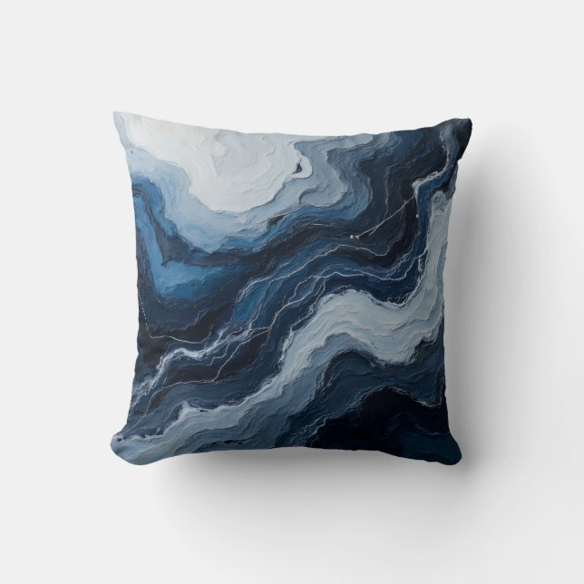"Abyssal Flow" Throw Pillow (Front)