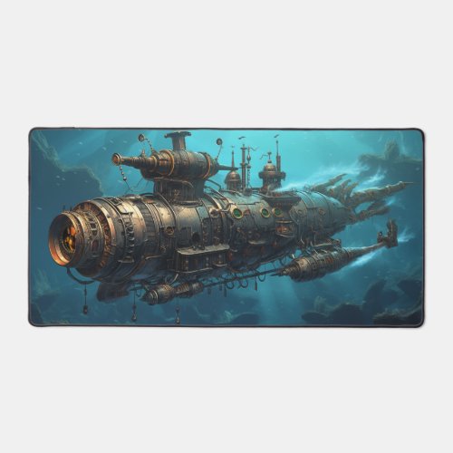 Abyssal Leviathan Steampunk Submarine Adventure Desk Mat