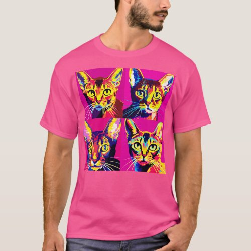 Abyssinian Art Cat Lover Gift T_Shirt