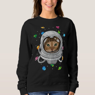 Abyssinian Astronaut Cat Deep In Space Cosmic Univ Sweatshirt
