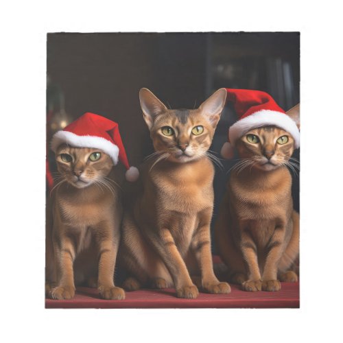 Abyssinian by the Fireplace Christmas Notepad