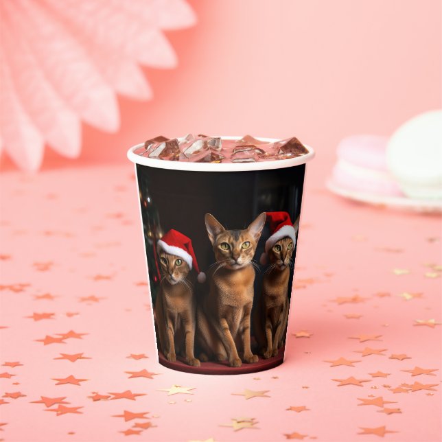 Abyssinian by the Fireplace Christmas Paper Cups (Insitu)