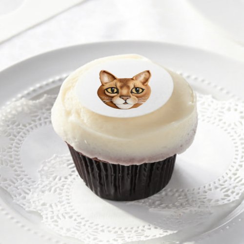 Abyssinian Cat 3D Inspired Edible Frosting Rounds