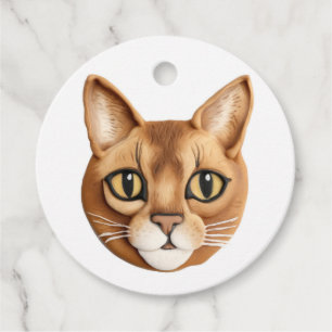Abyssinian Cat 3D Inspired Favor Tags