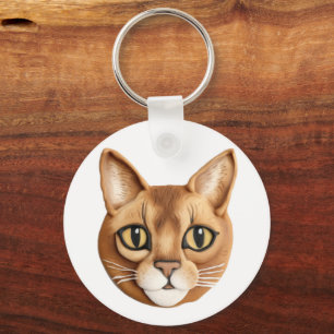 Abyssinian Cat 3D Inspired Keychain