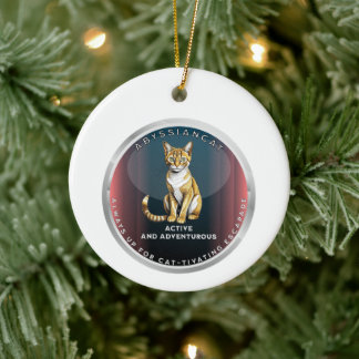 Abyssinian Cat Ceramic Ornament