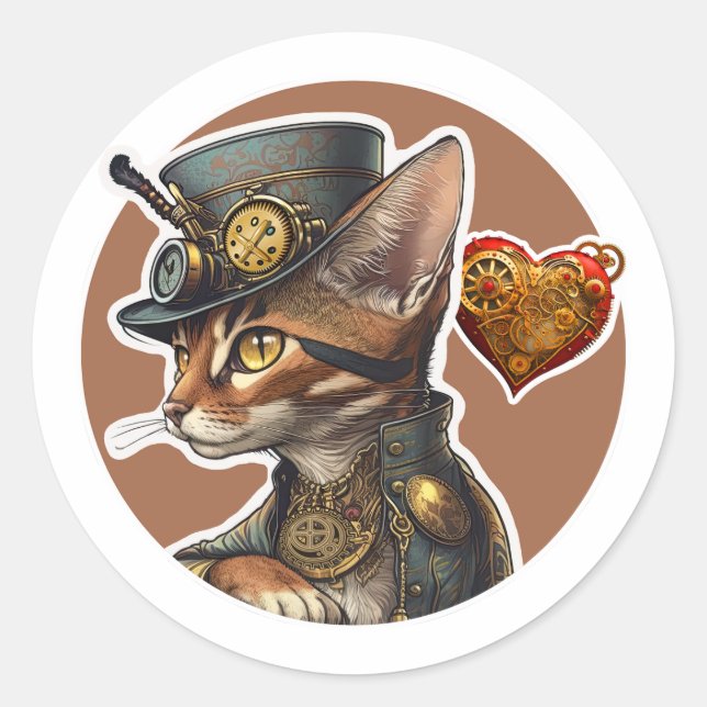 Abyssinian Cat Classic Round Sticker (Front)