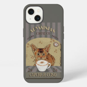 Abyssinian Cat Coffee Capurrrccino Vintage Poster iPhone 13 Case
