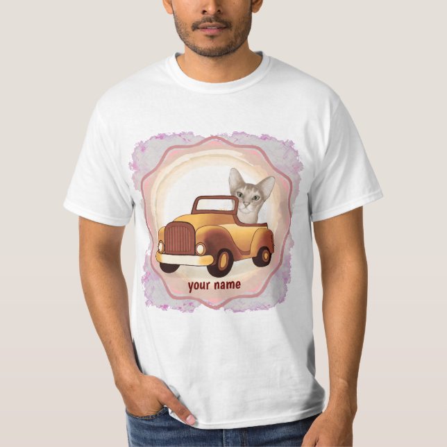 Abyssinian Cat Driving Car  t-shirt  (Front)
