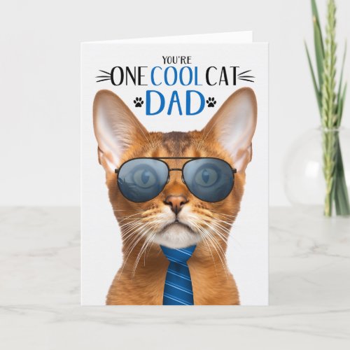 Abyssinian Cat Fathers Day One Cool Cat Holiday Card