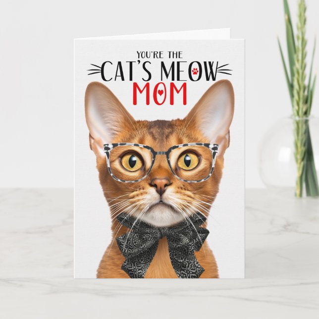Abyssinian Cat for Pet Mom on Mother's Day Holiday Card (Front)